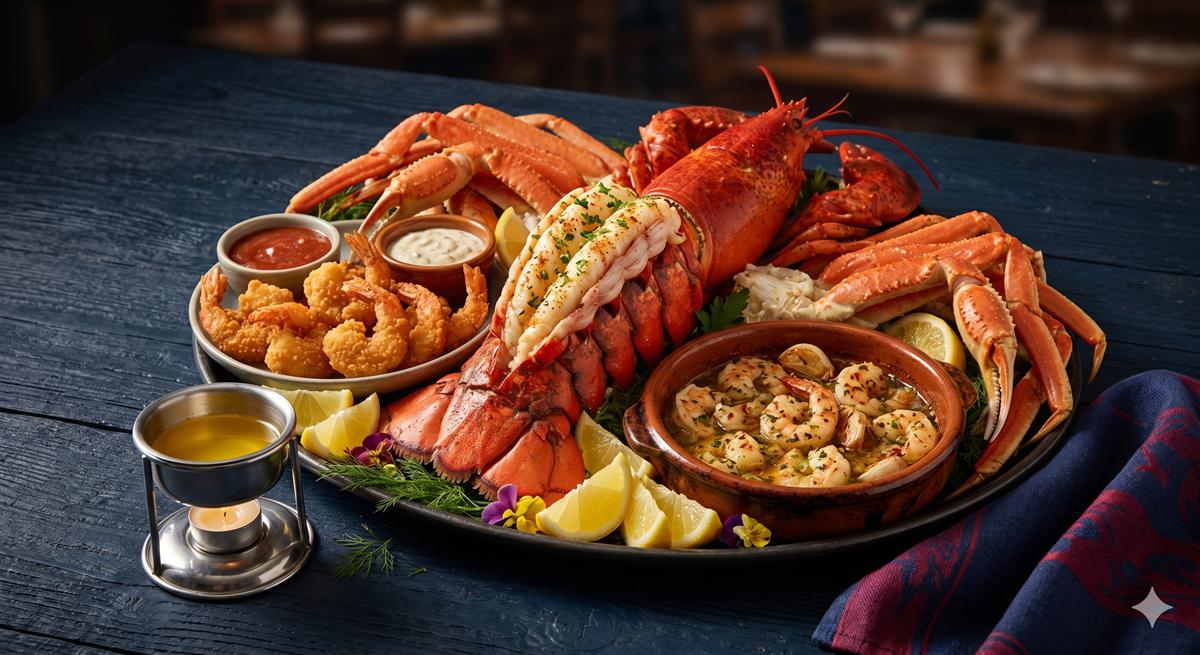 Red Lobster seafood spread