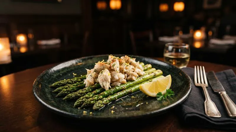 Crab Topped Asparagus
